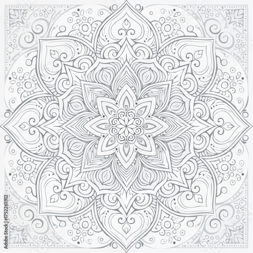 Intricate floral mandala with transparent background