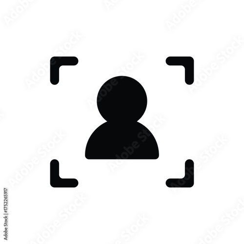face recognition solid icon vector design good for web or mobile app