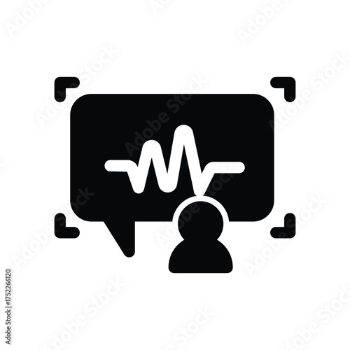 Speech sound recognition solid icon vector design good for web or mobile app
