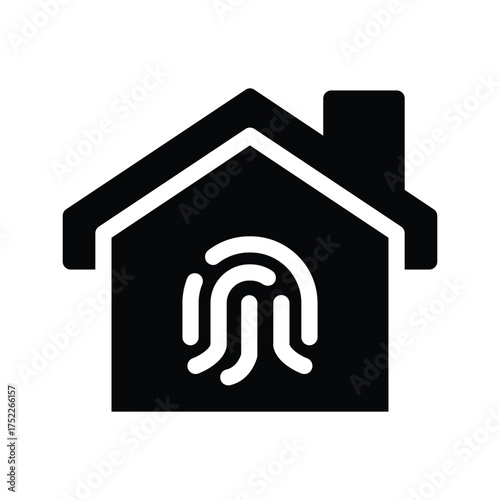 Fingerprint home solid icon vector design good for web or mobile app