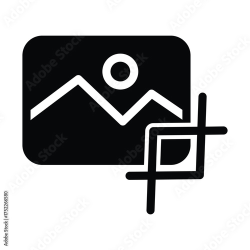 Crop image solid icon vector design good for web or mobile app