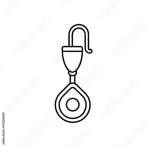 Outline of an earring design on transparent background