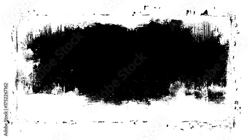 Vector paintbrush set. Grunge design elements. Rectangle text boxes. Thin dirty distress texture banners. Ink splatters. Grungy painted banners.