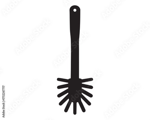 Black silhouette toilet brush for bathroom hygiene cleaning tool