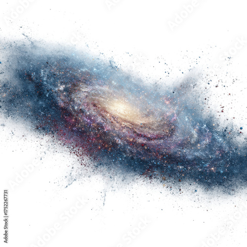 A captivating spiral galaxy with a bright central core and swirling arms of cosmic dust and gas