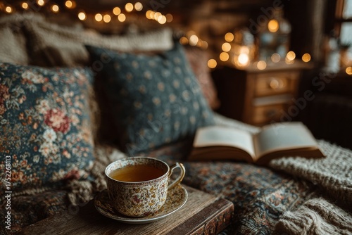 Wallpaper Mural Fairy lights and linen dreams. Generative AI Torontodigital.ca