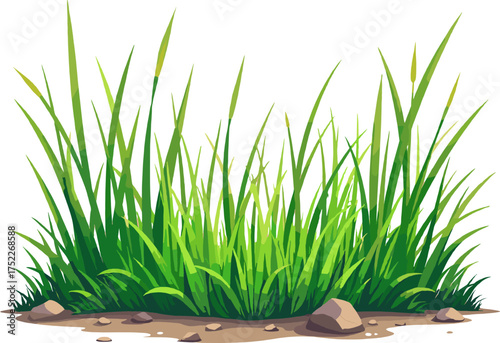 green grass field illustration symbolizing spring nature growth and fresh summer season meadow landscape concept with soft light and bright color