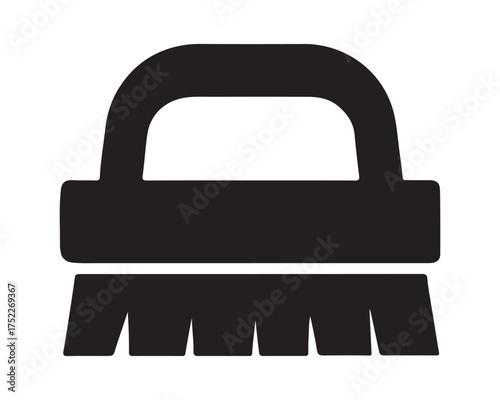 Simple black cleaning brush icon symbol design