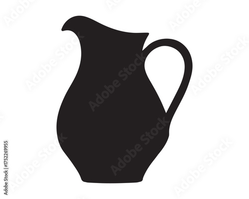 Classic black pitcher silhouette simple kitchenware icon