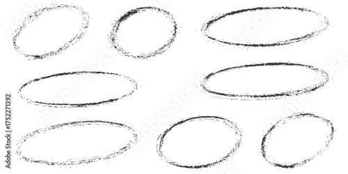 A set of hand-drawn vector circle frames and borders with dotted lines, ideal for a vintage coupon or decoration design illustration