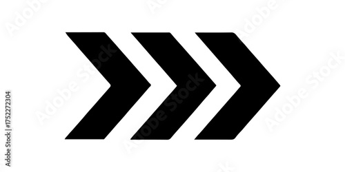 Black chevron arrows pointing right isolated on white background. High quality black chevron arrows pointing right isolated on transparent background.	