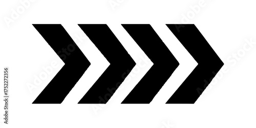 Black chevron arrows pointing right isolated on white background. High quality black chevron arrows pointing right isolated on transparent background.	