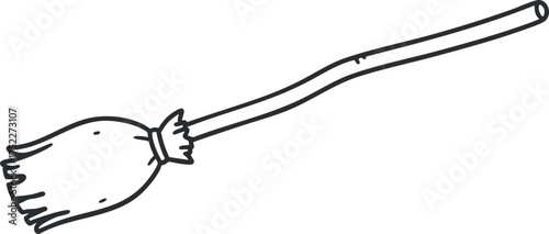 A simple illustration of a broom, a common household cleaning tool used for sweeping.