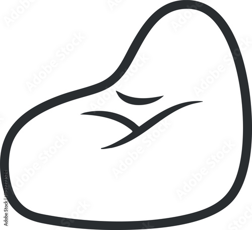 A simple and modern illustration of a beanbag chair for casual seating and relaxation.