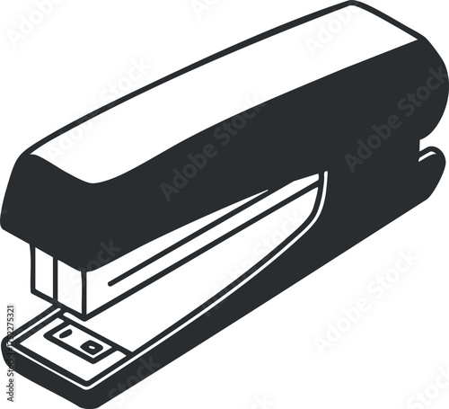 A simple illustration of a stapler, a common office tool used for binding papers.
