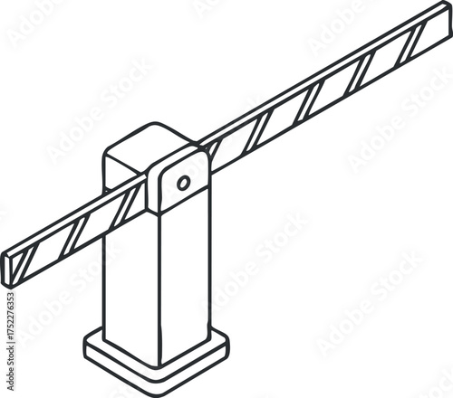 Illustration of a barrier gate designed for controlling vehicle access at entrances.