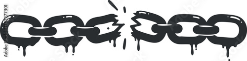 A graphic illustration of a broken chain symbolizing freedom and liberation from constraints.