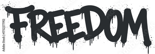 A bold graffiti style representation of the word freedom expressing urban culture and artistic expression.