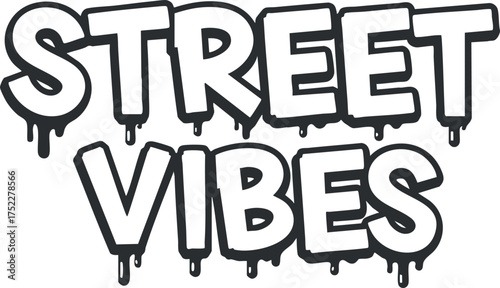 A vibrant and playful typography design featuring the words Street Vibes, reflecting urban culture.