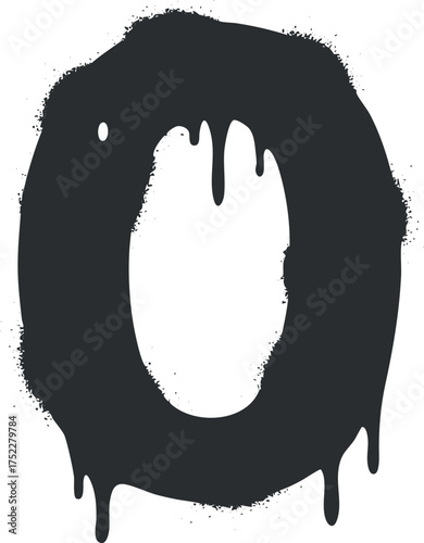 A stylized letter O with a dripping paint effect on a transparent background.