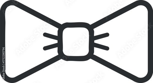 A simple and elegant outline of a bowtie representing fashion and formal wear.