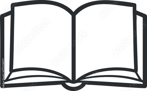An open book illustration representing reading, literature, and educational resources.
