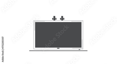 White Flat-Screen Interactive Display with Dual Top-Mounted Sensors.
