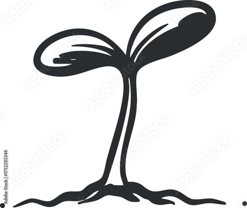 Illustration of a green sprout symbolizing growth and renewal in nature.