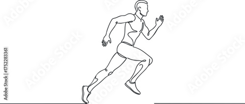 A dynamic illustration of a male runner in motion showcasing athleticism and fitness.