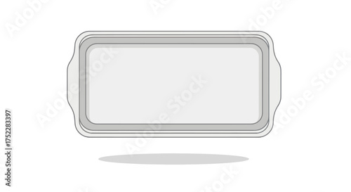 White Rectangular Baking Pan with Handles and Shadow.