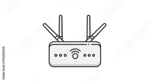 Modern White Wireless Router with Dual Antennas for Network Connectivity.
