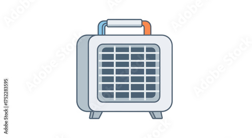 Modern Portable Air Cooler with Handle and Grille.