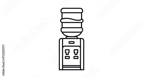 Simple line art icon of a water cooler with a large bottle.