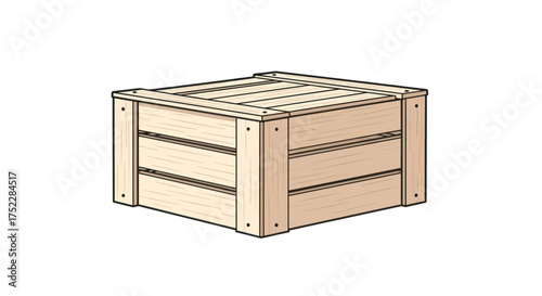 Simple Wooden Crate for Storage and Transport.