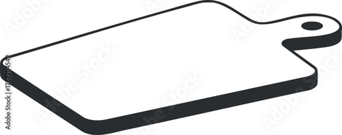 A simple and modern cutting board ideal for food preparation and cooking activities.
