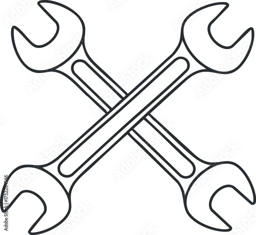A crossed wrench icon representing tools for repair and mechanical work in engineering.