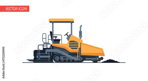 Yellow Asphalt Paver Machine for Road Construction and Paving Projects.