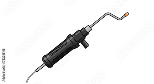 Detailed Illustration of a Black Automotive Clutch Master Cylinder.