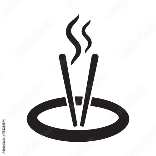 Aromatic incense sticks in a holder isolated on white background