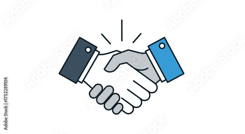 Simple handshake icon illustration symbolizing a business agreement partnership and deal.