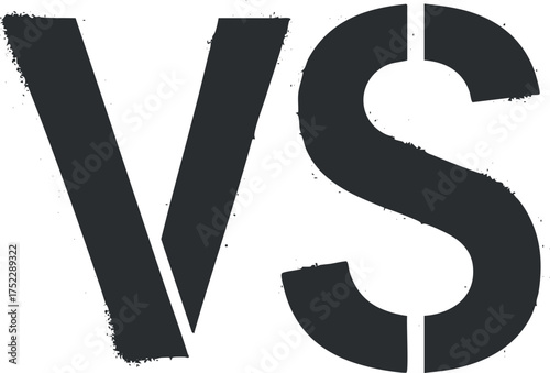 A bold graphic representation of the versus symbol commonly used in competitions and matchups.