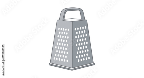 Classic Metal Box Grater with Handle for Kitchen Use.