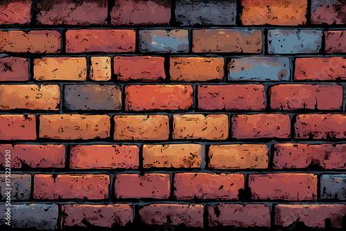 vibrant cartoon style brick wall texture perfect for video game environments enhancing creativity and immersion in game design projects and digital art applications