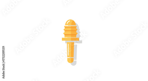 Bright Yellow Honey Dipper with Textured Handle.