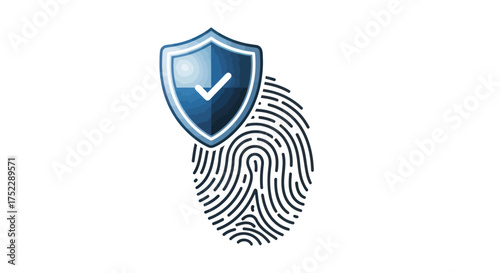 Fingerprint with Shield: Security and Identification Concept.