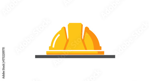 Yellow Construction Hard Hat Safety Helmet Icon.