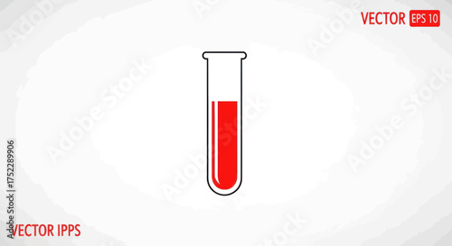 Red liquid in a laboratory test tube scientific experiment.