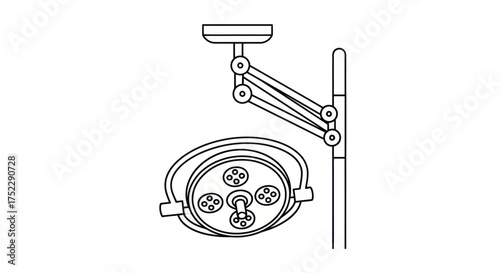 Surgical Operating Room Ceiling-Mounted Examination Lamp.