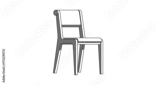 Modern minimalist chair with a curved backrest and sleek lines design furniture.