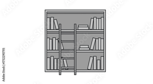 Bookshelf with Ladder: A Classic Library Design.